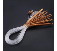 Hztyyier 12 piezas set de agujas afganas tunecinas bambú carbonizado cable plástico kit tejer ganchillo tamaños 3-10mm for tejedoras principiantes