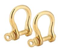 Hztyyier 2 Piezas de Anillo en D Grillete de latón Puro Tornillo de Anclaje Grillete Grillete Tipo U Llavero Gancho para Llavero, 10 mm