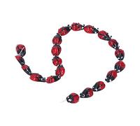 Hztyyier 20 Piezas de Cuentas de Mariquita, Cuentas de Abalorios Espaciadores Sueltos de Mariquita de Cristal Rojo para Manualidades DIY, Pendientes, Pulseras, Collares, Fabricación de Joyas