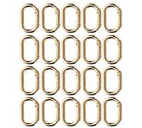 Hztyyier 20 piezas ovalado resorte hebilla clip mosquetón llavero de aleación de 23 mm ganchos de clip sujetadores para bolsos monederos llavero correa(dorado)