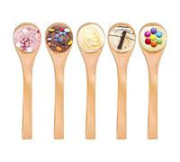 Hztyyier 30pcs pequeña Cuchara de Madera, Premium niños Mini cucharas para Helado de azúcar Miel café cucharadita Cocina Mesa de condimento Cuchara Cuchara de Madera