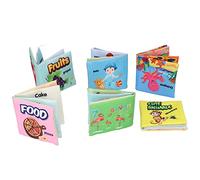 Hztyyier 6 Libros de Baño para Bebés, Juguetes de Educación Temprana de Tela Suave, Números de Personajes Animales, Temas Vegetales, para Bebés, Niños, Tela y Algodón