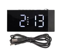 Hztyyier Alarma de Proyección Reloj Digital Reloj Moderno con Proyector Giratorio de 180 ° Puerto de Cargador USB para Dormitorio (con batería) (Luz Blanca)