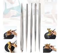 Hztyyier Allmetal Sculpture Knife Juego para -entusiasts, Kit de Herramientas de Carnaval de Cerámica para Cerámica y Regalos Boutique, Cuchillo de Talla de Metal Duradero (Juego plateado de 5 piezas)