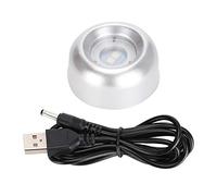 Hztyyier Base de Luz LED para Exhibición, Soporte de Cristal con Iluminación, USB y Batería, Color Blanco