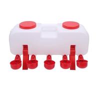 Hztyyier Bebedero Automático para Pollos, Bebedero para Aves de Corral de Material ABS de Alta Tenacidad con 4 Vasos para Beber y Kits de Tetinas, para Pollos, Patos, Gansos y Otras