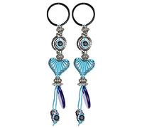 Hztyyier Blue Eye Keychain Blessing Amulet Accesorio de Encanto Turco para la Decoración del Hogar, 2 Piezas para Seres Queridos