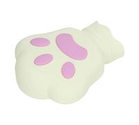 Hztyyier Bolsa de Agua Caliente de Silicona con Forma de Oso, Botella Calefactora para Microondas para Aliviar las Molestias + Accesorios Portátiles para Calentar el Invierno (Amarillo claro)