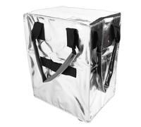 Hztyyier Bolsa de Comestibles con Ruedas, Bolsa de Compras Plegable con 4 Resistentes Ruedas Giratorias de 360 Grados, para Lavandería, Camping, Mudanza, Material de Tela Reforzada y (Silver)