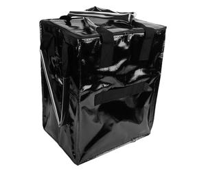 Hztyyier Bolsa de Comestibles con Ruedas, Bolsa de Compras Plegable con 4 Resistentes Ruedas Giratorias de 360 Grados, para Lavandería, Camping, Mudanza, Material de Tela Reforzada y (Black)