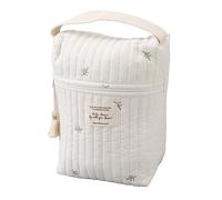 Hztyyier Bolsa de Pañales Bordada Acolchada, Bolsa con Cremallera para Cochecito para Toallitas para Biberones, Chupetes para Compras Al Aire Libre (Hojas)