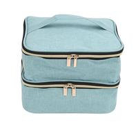 Hztyyier Bolsa Organizadora de Esmalte de Uñas, Capacidad para 30 Botellas, Estuche de Almacenamiento de Kit de Uñas de Doble Capa con Divisores Extraíbles y Bandas Elásticas, para