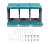 Hztyyier Caja de Anidación Cajas de Anidación de Pollo con Perch Roll Away Metal Box Coop con Almohadillas de Percha para Colocar Huevos (3 cavidad)