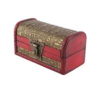 Hztyyier Caja del tesoro de madera Joyería europea vintage Caja de madera Decoración antigua con candado antigua Caja de dulces Contenedor de almacenamiento de joyas Decoración del hogar(#1)