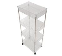 Hztyyier Carrito Organizador de Almacenamiento Baby Essentials con Ruedas, Mesa para Cambiar Pañales Transparente de 4 Capas para Recién Nacidos, Práctico Organizador de Suministros para Bebés para