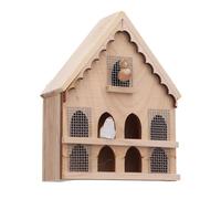Hztyyier Casa para Pájaros de Madera en Miniatura, Casa de Muñecas a Escala 1:12 con 2 Pájaros y Pegatina para el Tiempo de Juego de Cuento de Hadas de los Niños
