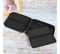 Hztyyier Case de Lápiz de Capacidad Larga de Las Bolsas de Papelería Portátiles para Material Escolar para Pupilas de Tela Mate Gris Negro