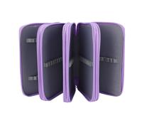 Hztyyier Case de Lápiz de Tela de Oxford 72 Slots Organizador 4 Compartimentos Cepillos de Acuarela Portátiles Bolsa de Envoltura Diseñada con 4 Capas para Pinturas Darkeners, etc. (Purple)