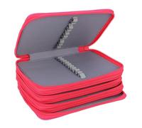 Hztyyier Case de Lápiz de Tela de Oxford 72 Slots Organizador 4 Compartimentos Cepillos de Acuarela Portátiles Bolsa de Envoltura Diseñada con 4 Capas para Pinturas Darkeners, etc. (Rosa