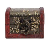 Hztyyier Cofre del Tesoro de Madera Antigua joyero Decorativo para Recuerdos y Accesorios pequeños for niñas Damas y Mujeres decoración hogar