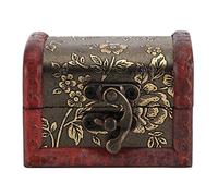 Hztyyier Cofre del Tesoro de Madera Antigua joyero Decorativo para Recuerdos y Accesorios pequeños for niñas Damas y Mujeres decoración hogar