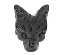 Hztyyier Collar de Cabeza de Lobo Colgante de Piedra Estatua Tallada Resiliencia Animal Apariencia Distinta para Seres Queridos (Obsidiana)