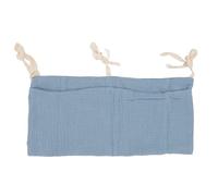 Hztyyier Cómoda Bolsa Colgante para Juguetes para Bebés, Correa Ajustable, 2 Bolsillos, Almacenamiento para Guardería, Tela de Algodón Suave (Azul marino)