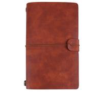 Hztyyier Cuaderno de viaje clásico Cuero de PU Diario personalizado Diario Bloc de notas recargable para hombres Mujeres 5 colores opcionales(marrón)