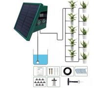 Hztyyier de Riego por Goteo Solar con Pantalla Digital, Riego Automático para 10 Plantas en Macetas, Kit de de Energía Solar con Tubería de 33 Pies