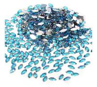 Hztyyier Diamantes De Imitación a Granel, Artesanías Acrílicas en Forma De Ojo con Parte Posterior Plana, 500 Uds. De Cuentas De Cristal AB, Adecuadas para Bolsas De Ropa De Joyería DIY (azul oscuro)