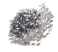 Hztyyier Diamantes De Imitación a Granel, Artesanías Acrílicas en Forma De Ojo con Parte Posterior Plana, 500 Uds. De Cuentas De Cristal AB, Adecuadas para Bolsas De Ropa De Joyería DIY (WHITE)