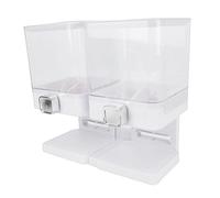 Hztyyier Dispensador de Cereales de 2 Piezas, Contenedor Hermético de Almacenamiento de Alimentos Secos de Gran Capacidad de 3,7 L para Despensa de Cocina, con Perilla Giratoria para (WHITE)