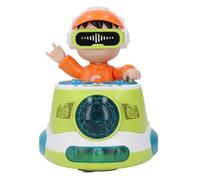 Hztyyier DJ Bouncing Beat Rock Boy Dancing Toy con Música Luz Intermitente para Niños Pequeños, Rueda Universal Movimiento Automático Robot Coche de Juguete (Green)