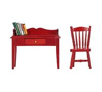 Hztyyier El Juego de Libros con Silla de Escritorio de Abedul en Miniatura Estimula Las Habilidades de Pensamiento para Casa de Muñecas 1/12, Ideal para Mejorar la Capacidad Práctica y la Creatividad