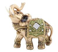 Hztyyier Elefante Verde Lucky Feng Shui Estatua Escultura Feng Shui Chino Riqueza Lucky Elephant Figurita para la decoración de la Oficina en casa Buen Regalo Afortunado Figura Elefante (S)