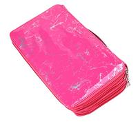 Hztyyier Elegante Hoyo de 360 de Bolsas con Cremallera Brillante para el Almacén de Escritura de Funciones Multi -Funcional Caja de Lápiz Grande para la Escuela y el Material de Tela de Oxford de