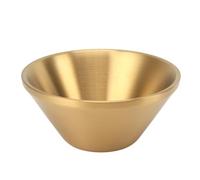 Hztyyier Ensaladera de Acero Inoxidable 304, Elegante Cuenco Redondo de Metal, para Ensaladas, Aperitivos y Postres, Ideal para Cenar Todos los días. (Dorado 13cm/5,1 pulgadas)