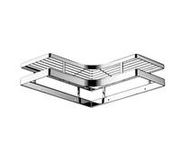 Hztyyier Estante de ducha de acero inoxidable grueso y resistente, organizador de esquina con adhesivos que no dejan marcas, diseño de barandilla para baño y cocina