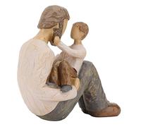 Hztyyier Estatua de Gnomo, Escultura de Padre e Hijo, Adorno de Escritorio, Figurita Decorativa para Estantería, Armario, Mesa