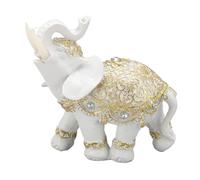 Hztyyier Estatua Decorativa de Elefante, Figura Realista de Resina Blanca, Símbolo de Suerte para Casa y Oficina