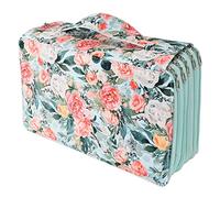 Hztyyier Estuche de Lápiz Gran Capacidad Artesanía Exquisita Portátil Rose Pencioner para la Oficina de la Escuela Papelería Oxford Cloth (Rosa Verde)