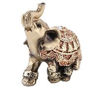 Hztyyier Feng Shui Elephant Statue Golden Collectible Wealth Lucky Elephant Figurine decoración de la Oficina en el hogar Regalo(S)