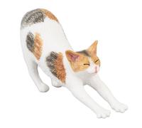 Hztyyier Figura de Gato Realista, Modelo Educativo, Juguete para Habitación de Niños, Mejora la Experiencia Visual, Figura de Gato para Niños, Material Plástico (Gato estirando)