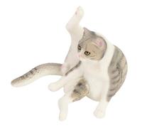 Hztyyier Figura de Gato Realista, Modelo Educativo, Juguete para Habitación de Niños, Mejora la Experiencia Visual, Figura de Gato para Niños, Material Plástico (Gato Sentado Levantando Piernas