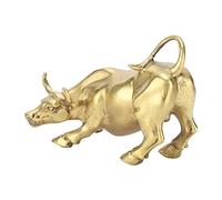 Hztyyier Figura de Toro de latón, Estatua de Toro de Cobre de Wall Street de Feng Shui, decoración de Escritorio, decoración de Escritorio para Oficina, Dormitorio, estantería, Tienda