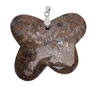 Hztyyier Figurita en Forma de Ala con Colgante de Piedra de Cristal para Hacer Joyas, Decoración de Habitación con Accesorio Sensorial Compacto Exterior Brillante (Marron oscuro)