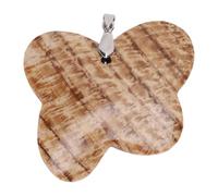 Hztyyier Figurita en Forma de Ala con Colgante de Piedra de Cristal para Hacer Joyas, Decoración de Habitación con Accesorio Sensorial Compacto Exterior Brillante (marrón claro)