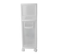 Hztyyier Gabinete de Almacenamiento Pequeño, Organizador Delgado y Estrecho de Plástico con 2 Cajones, Organizador de Papel Higiénico Móvil para Espacios Reducidos (16cm)