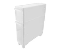 Hztyyier Gabinete de Almacenamiento Pequeño, Organizador Delgado y Estrecho de Plástico con 2 Cajones, Organizador de Papel Higiénico Móvil para Espacios Reducidos (14cm)