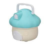 Hztyyier Hucha Plástica de la Casa de la Seta con la Llave, Forma Divertida de Ahorrar Dinero para los Niños, Decoración del Dormitorio de los Niños (Blue)